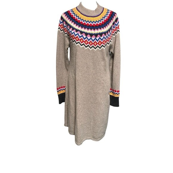 Boden Woman 12R Millie‎ Fair Isle Wool Blend Sweater dress preppy academic boho - Picture 4 of 10
